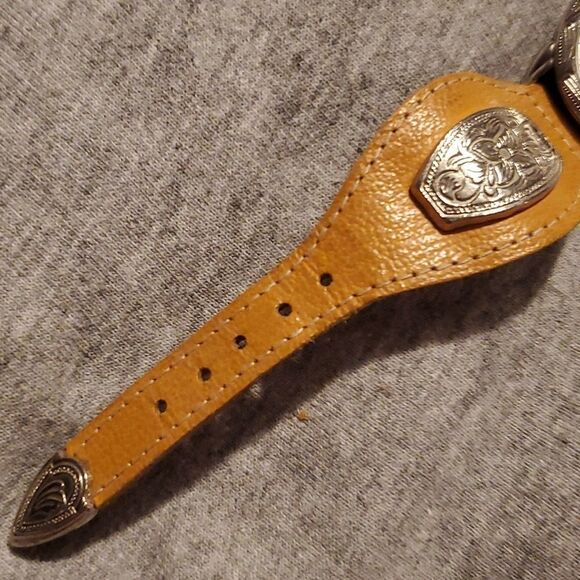 Giordano Replica Indian Head Coin‎ 1914 Watch Womens Concho Leather Band - Picture 5 of 12